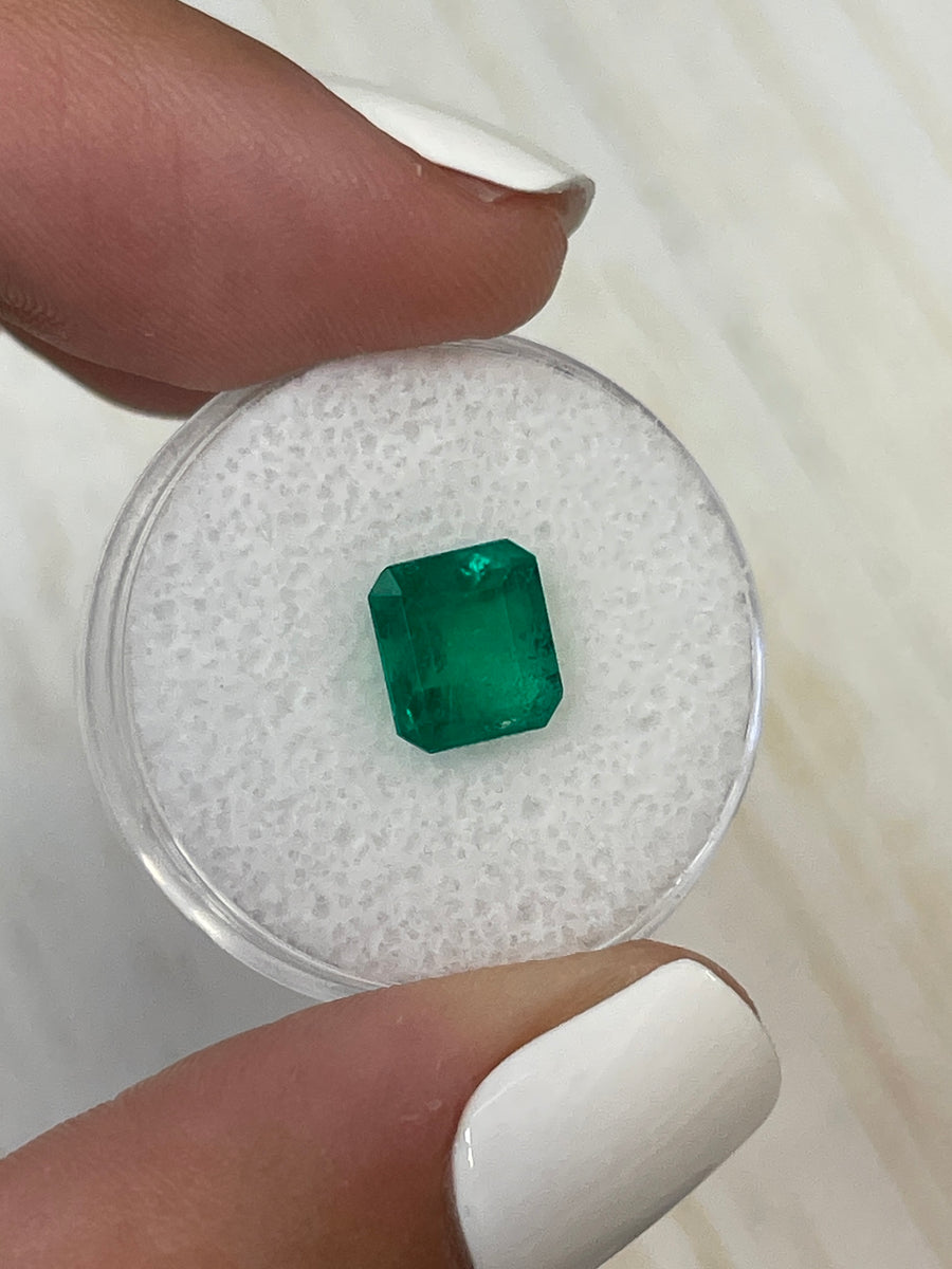 2.32 Carat 8x7.5 Muzo Green Natural Loose Colombian Emerald-Asscher Cut