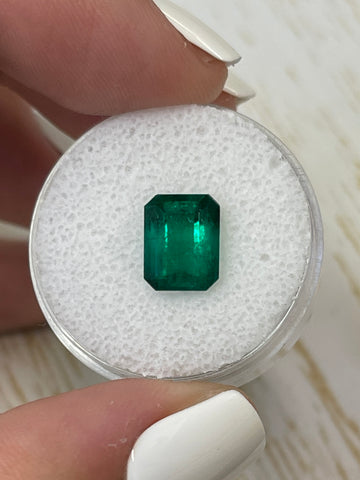 Emerald Cut Loose Colombian Emerald: 2.40 Carat Dark Green Gemstone