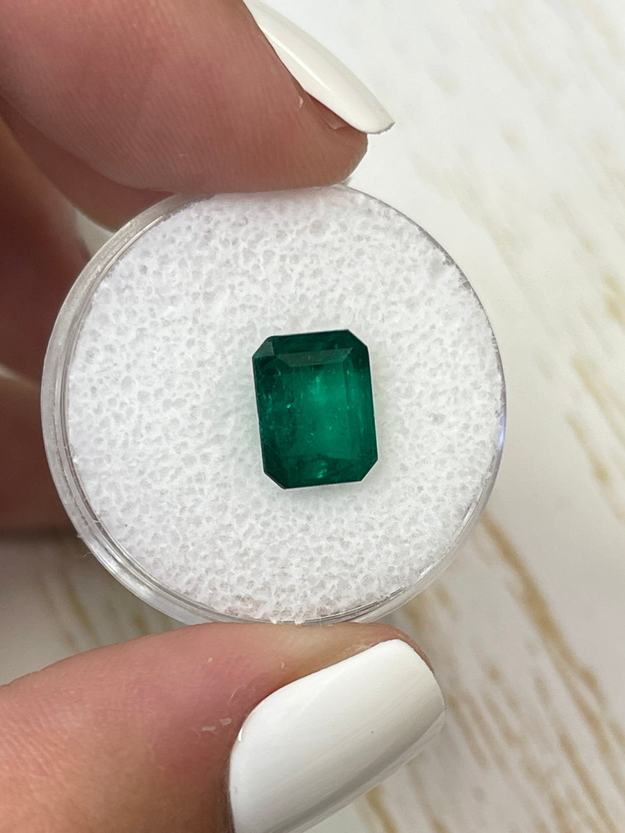 Colombian Emerald in Emerald Cut: 2.40 Carat Dark Green Gem