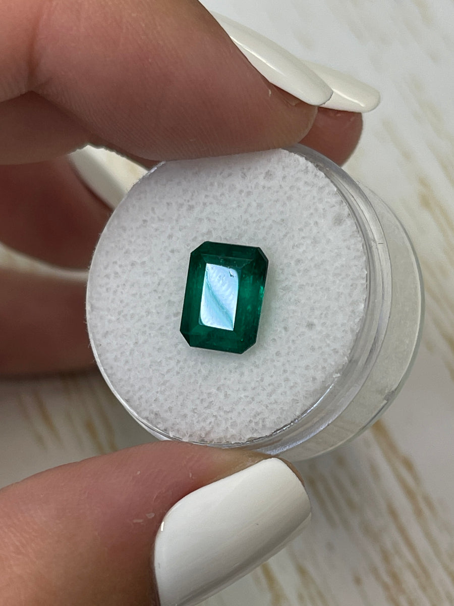 Emerald Cut Colombian Emerald - 2.40 Carat Dark Green Jewel