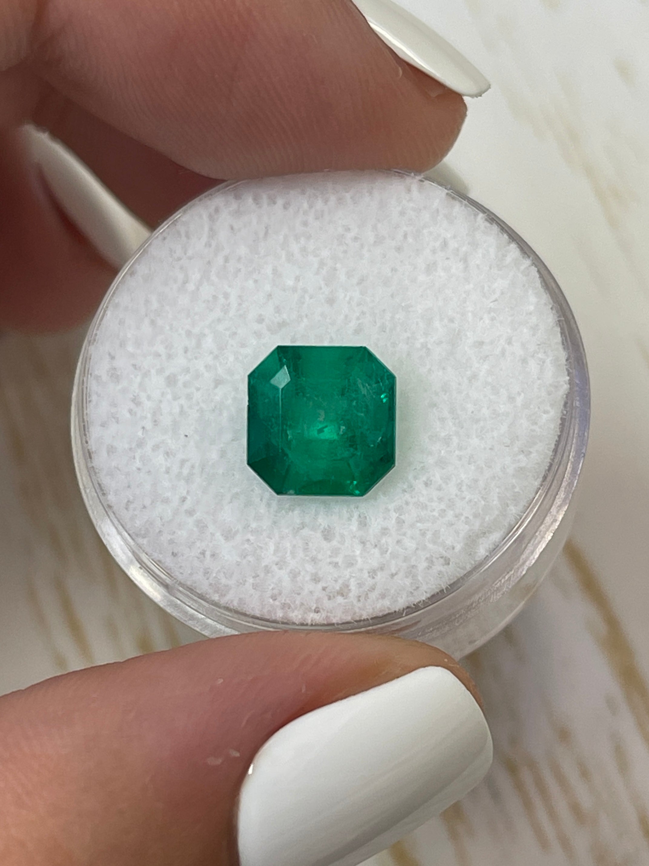 Asscher Cut 2.55 Carat Colombian Emerald - Natural Green Forest Muzo Gem