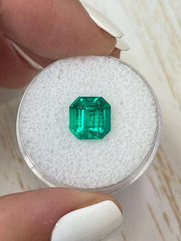 Asscher-Cut Colombian Emerald - 2.57 Carat GIA Certified Vivid Bluish Green Gem
