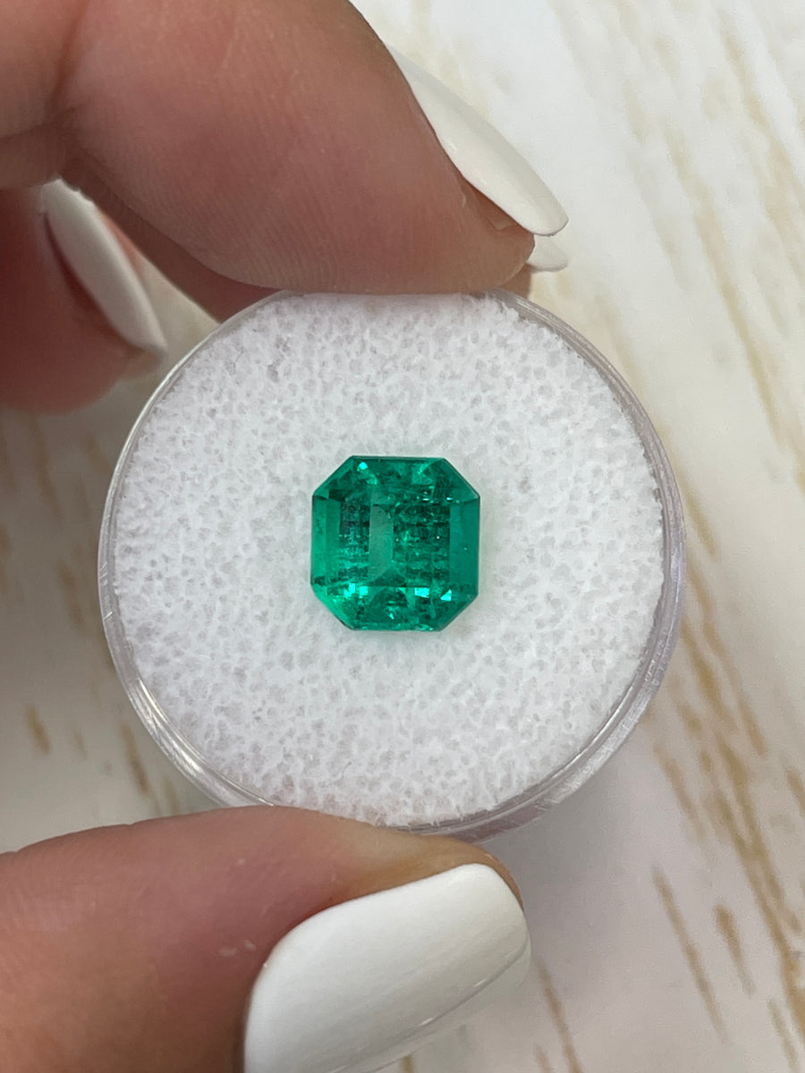 Stunning 2.57 Carat Vivid Bluish Green Colombian Emerald - GIA Certified