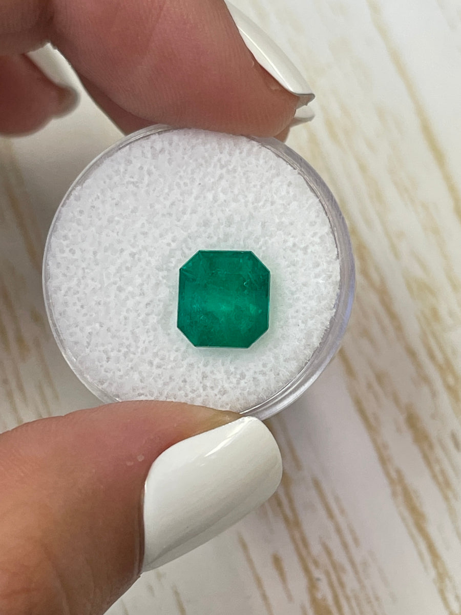 Asscher Cut 3.33 Carat Emerald from Muzo, Colombia - 9x8.5mm Size