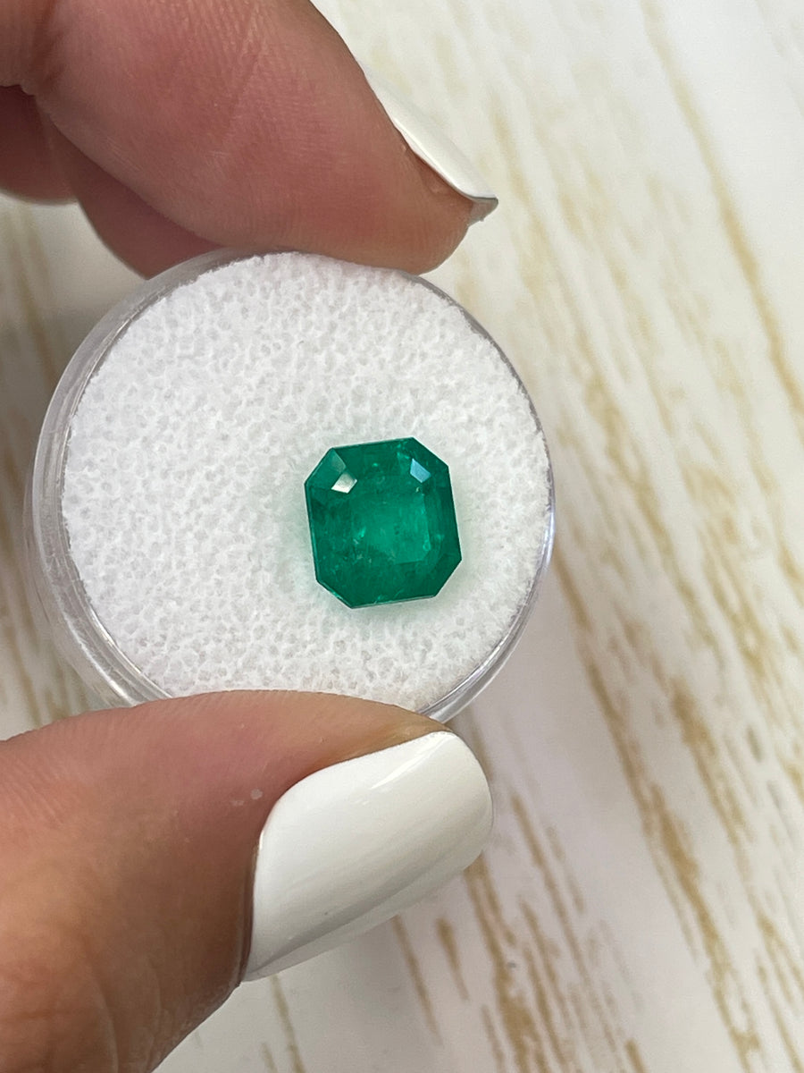 3.33 Carat 9x8.5 Vivid Muzo Colombian Emerald-Asscher Cut with Clipped Corners