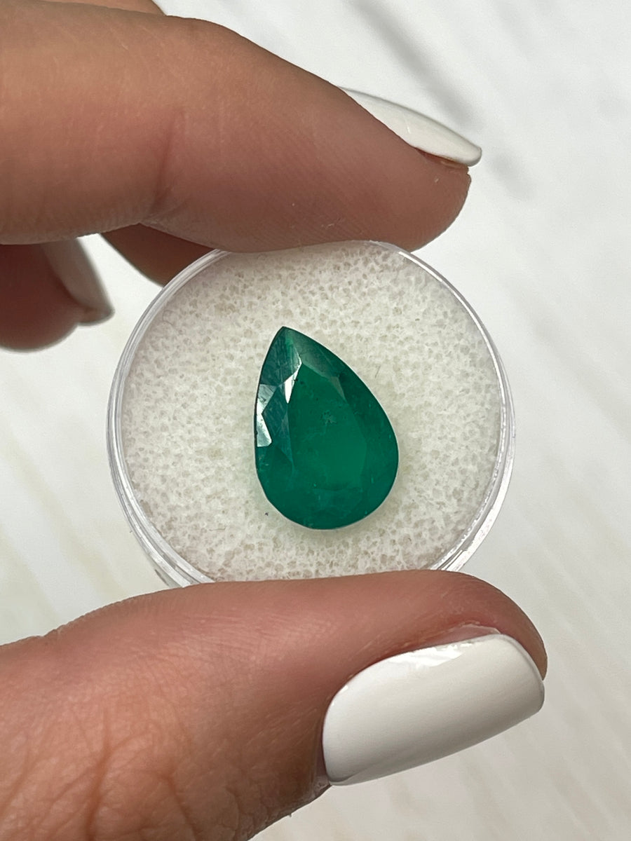 Unset 5.0 Carat Colombian Emerald - Pear Shape, Deep Green Hue