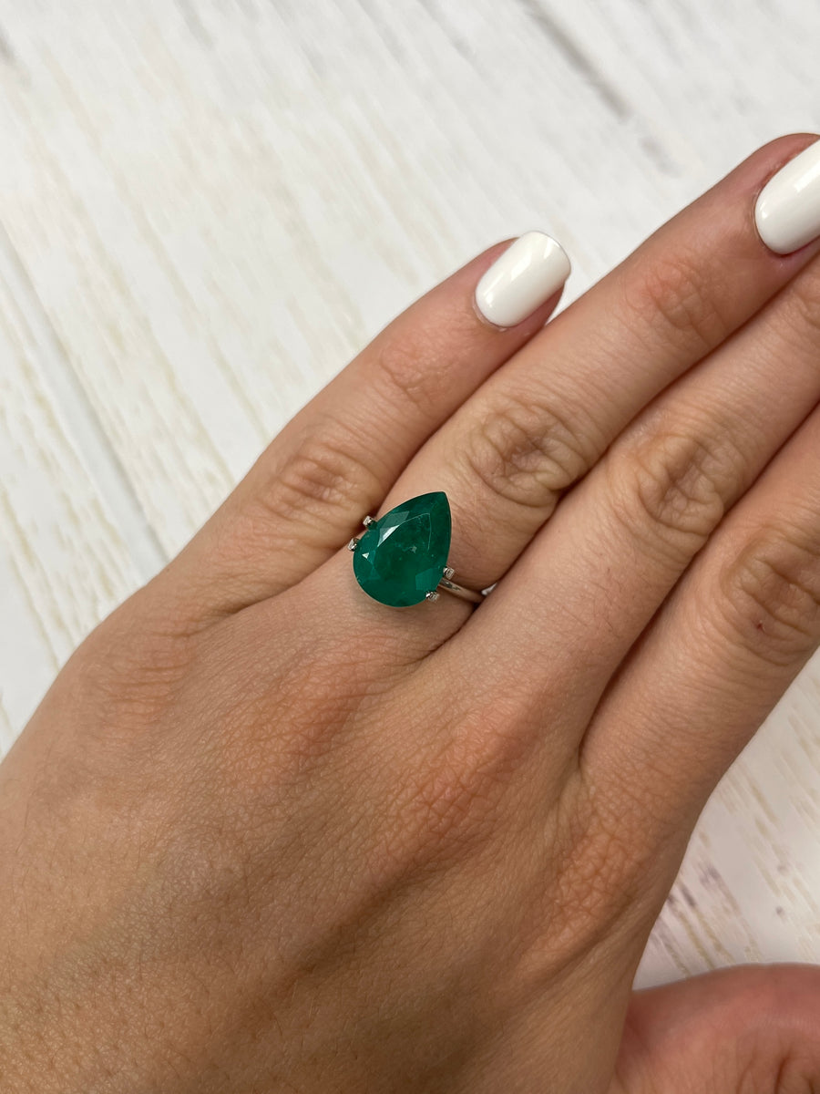 5.0 Carat Pear-Cut Colombian Emerald - Vibrant Green, Loose Gem