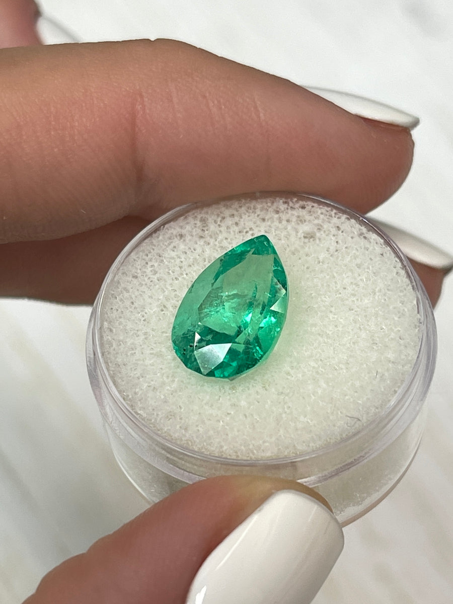 Captivating 5.21 Carat Colombian Emerald - Pear Shape