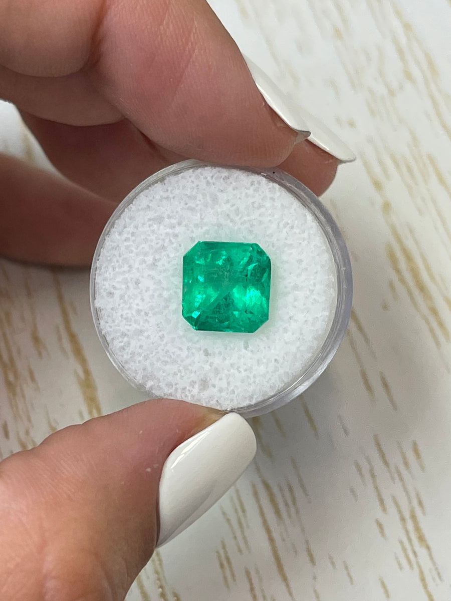 Asscher Cut Colombian Emerald - Unmounted, 4.90 Carat, 10x10 Dimensions