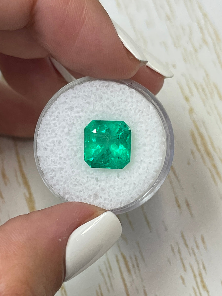 4.90 Carat Loose Colombian Emerald - Asscher Cut with Clipped Corners