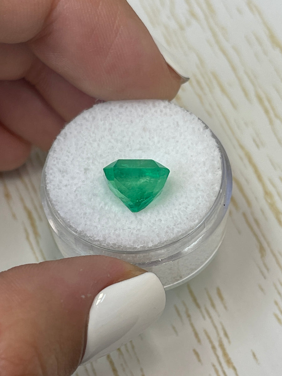 4.90 Carat 10x10 Loose Colombian Emerald-Asscher Cut with Clipped Corners