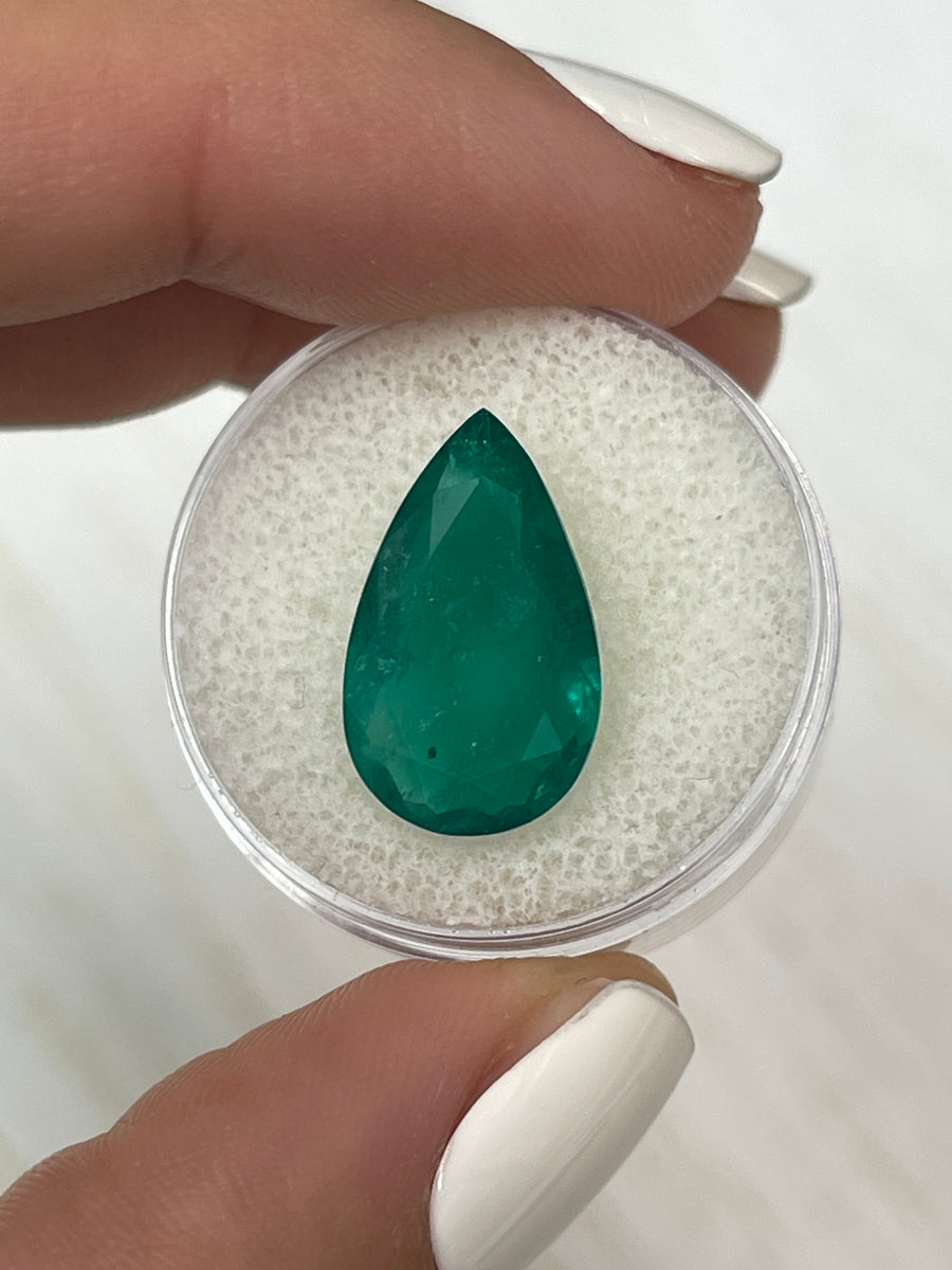 Pear-Shaped 5.64 Carat Colombian Emerald - Deep Muzo Green - Natural Loose Gemstone
