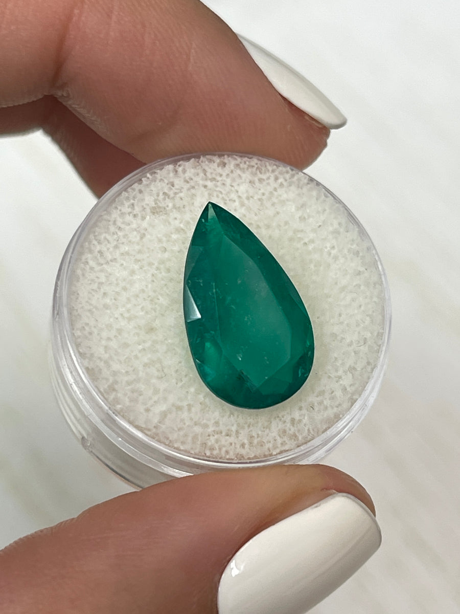 17.5x10.5mm Pear-Cut Colombian Emerald - 5.64 Carat Dark Muzo Green Gem