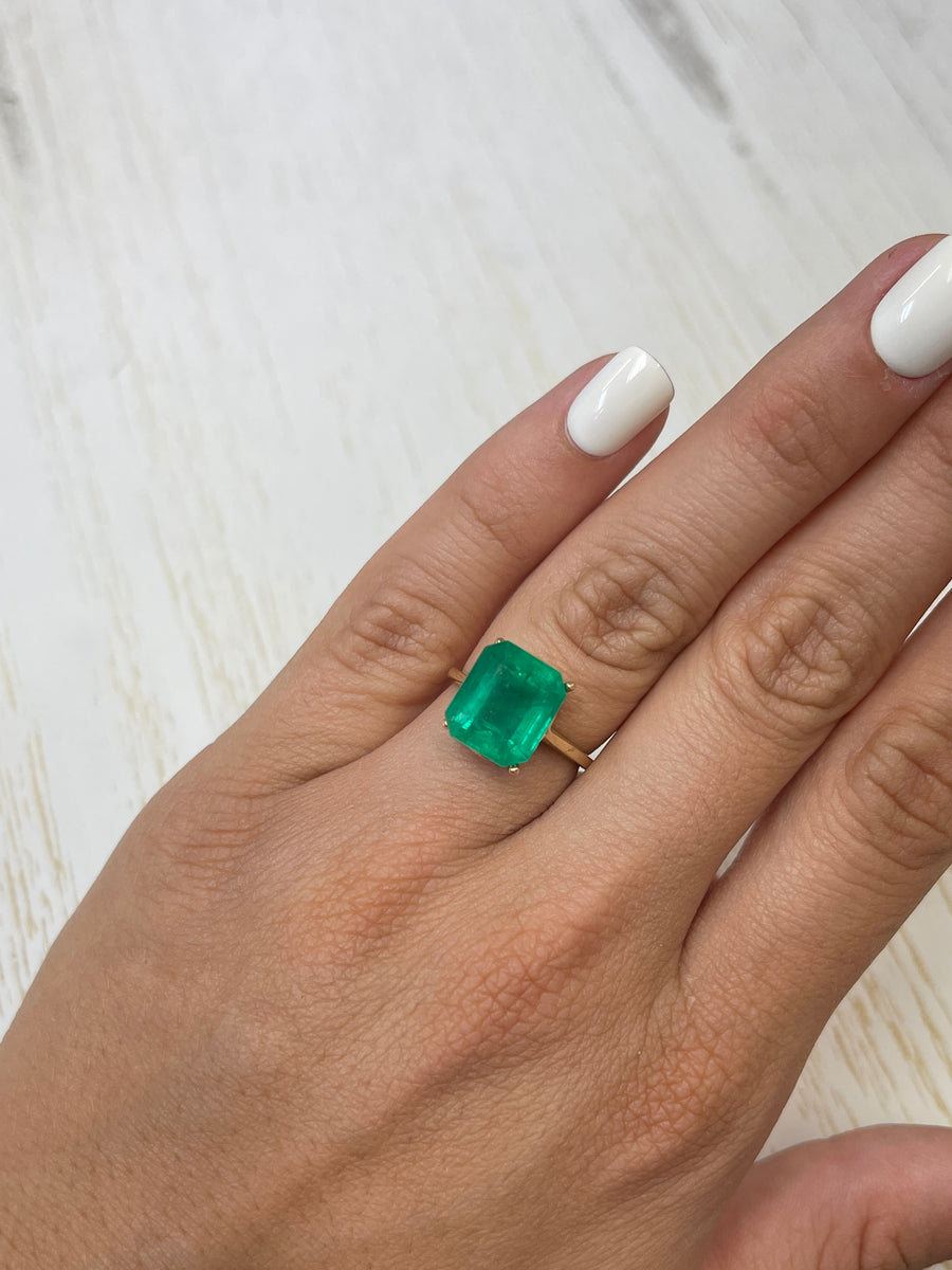 6.92 Carat 12x10 Loose Colombian Emerald- Emerald Cut