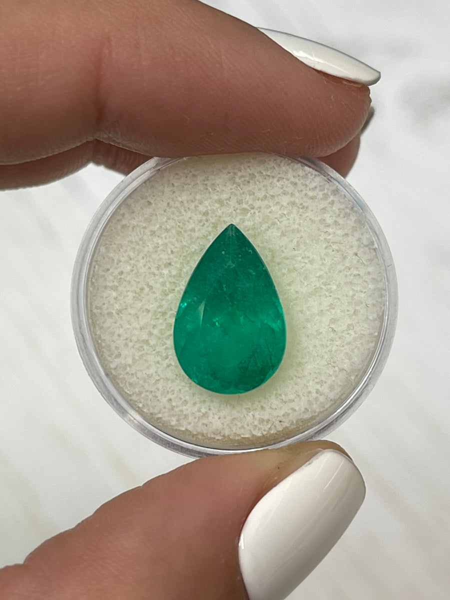 15x10 Pear Cut Colombian Emerald - 5.86 Carats
