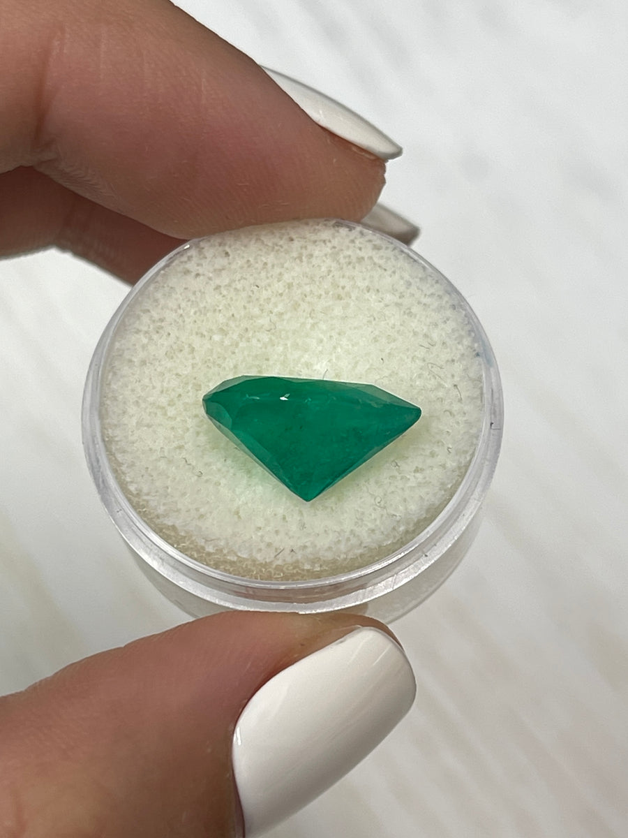 15x10 Pear Cut Colombian Emerald - Rich Green