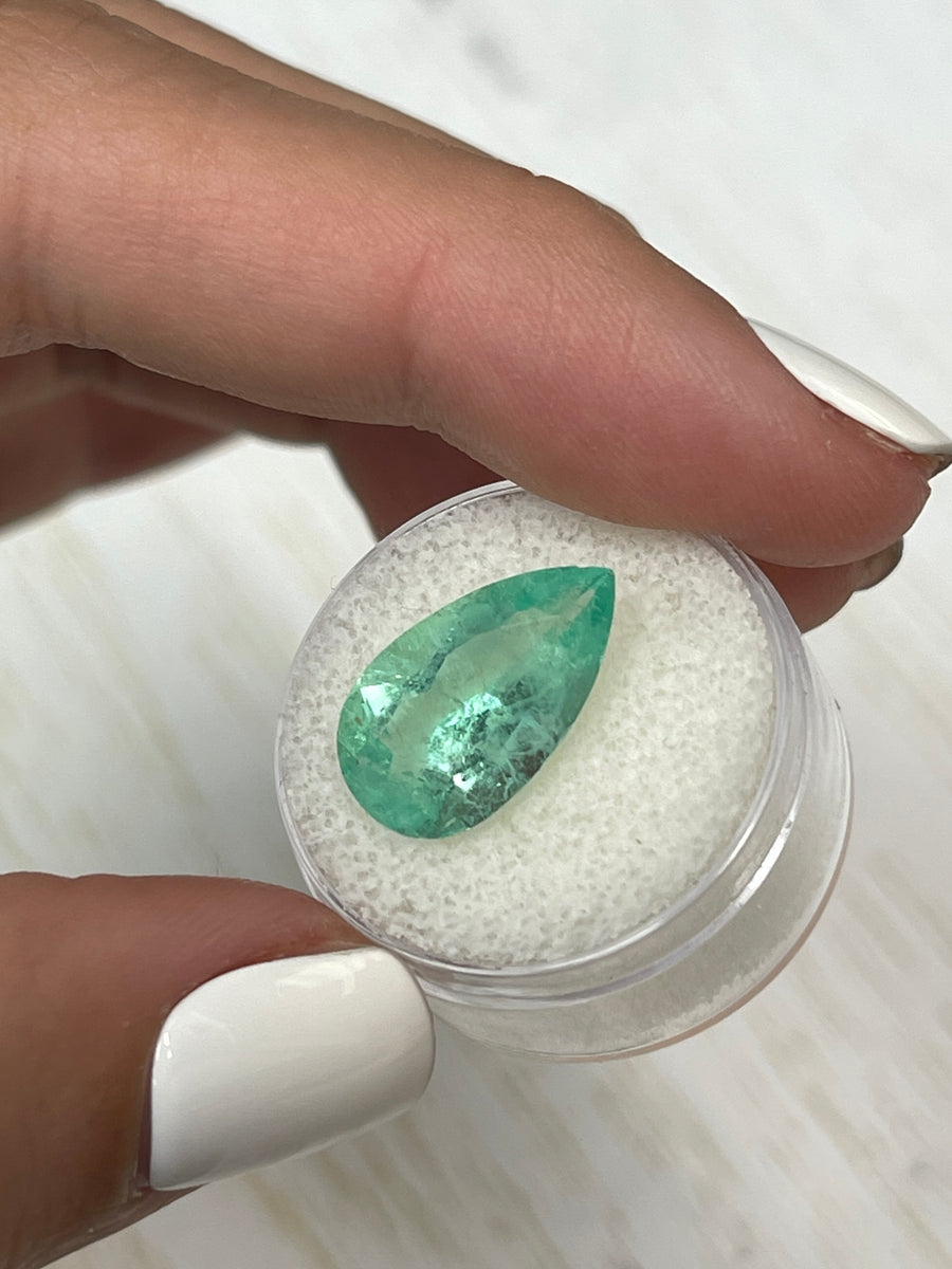 18x10mm Natural Loose Colombian Emerald in Light Green Hue