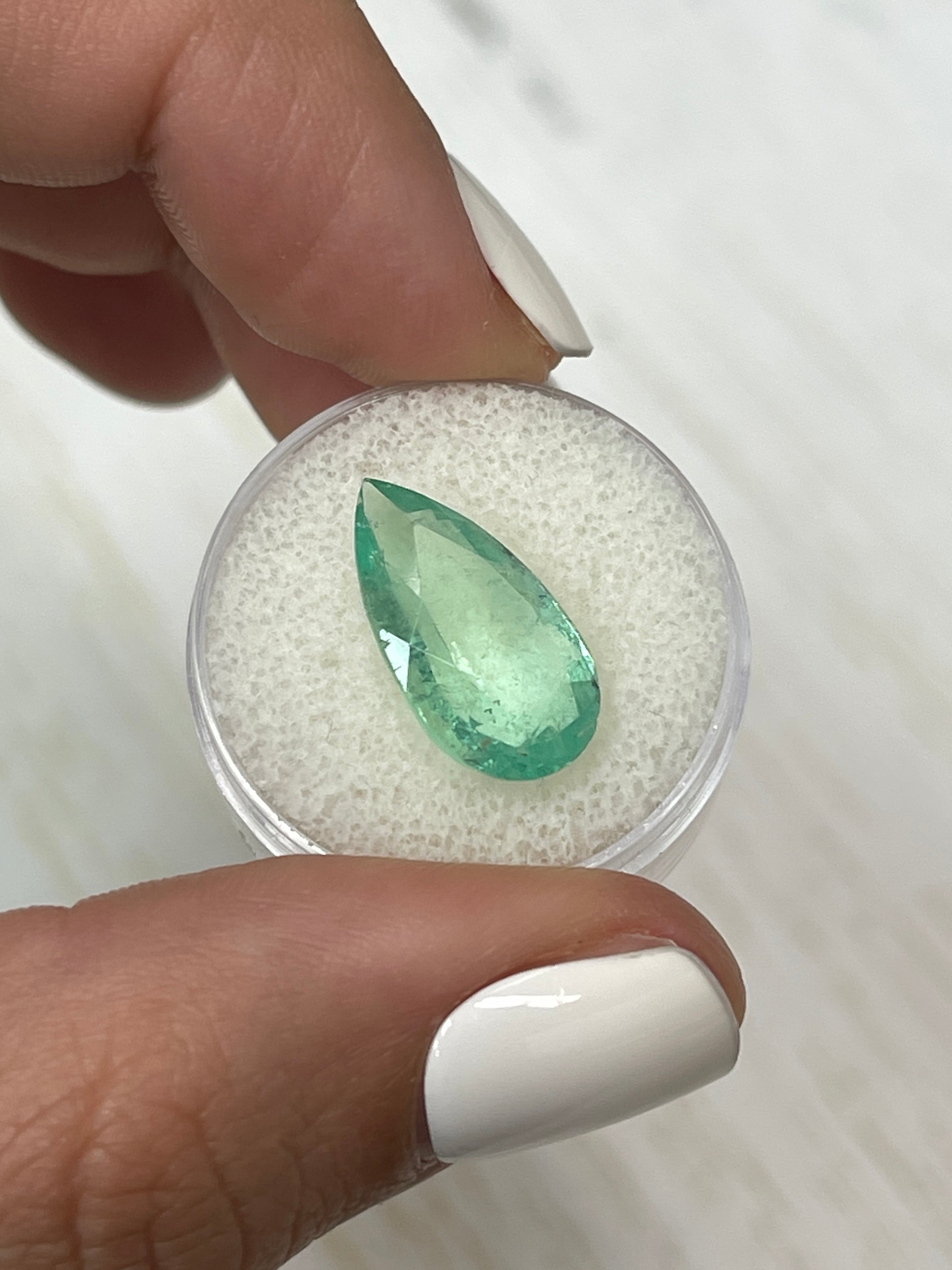 18x10mm Light Green Colombian Emerald - 6.0 Carat Loose Gem