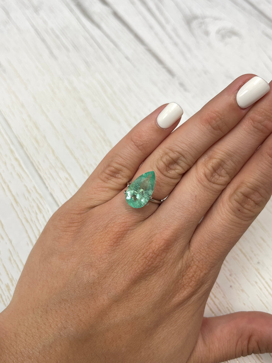 Colombian Emerald - 6.0 Carat Pear-Shaped Gemstone, Light Green