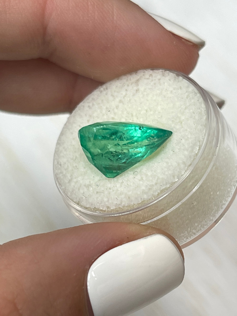 Pear-Cut Colombian Emerald - 6.28 Carat Gem - Gorgeous Muzo Green Hue