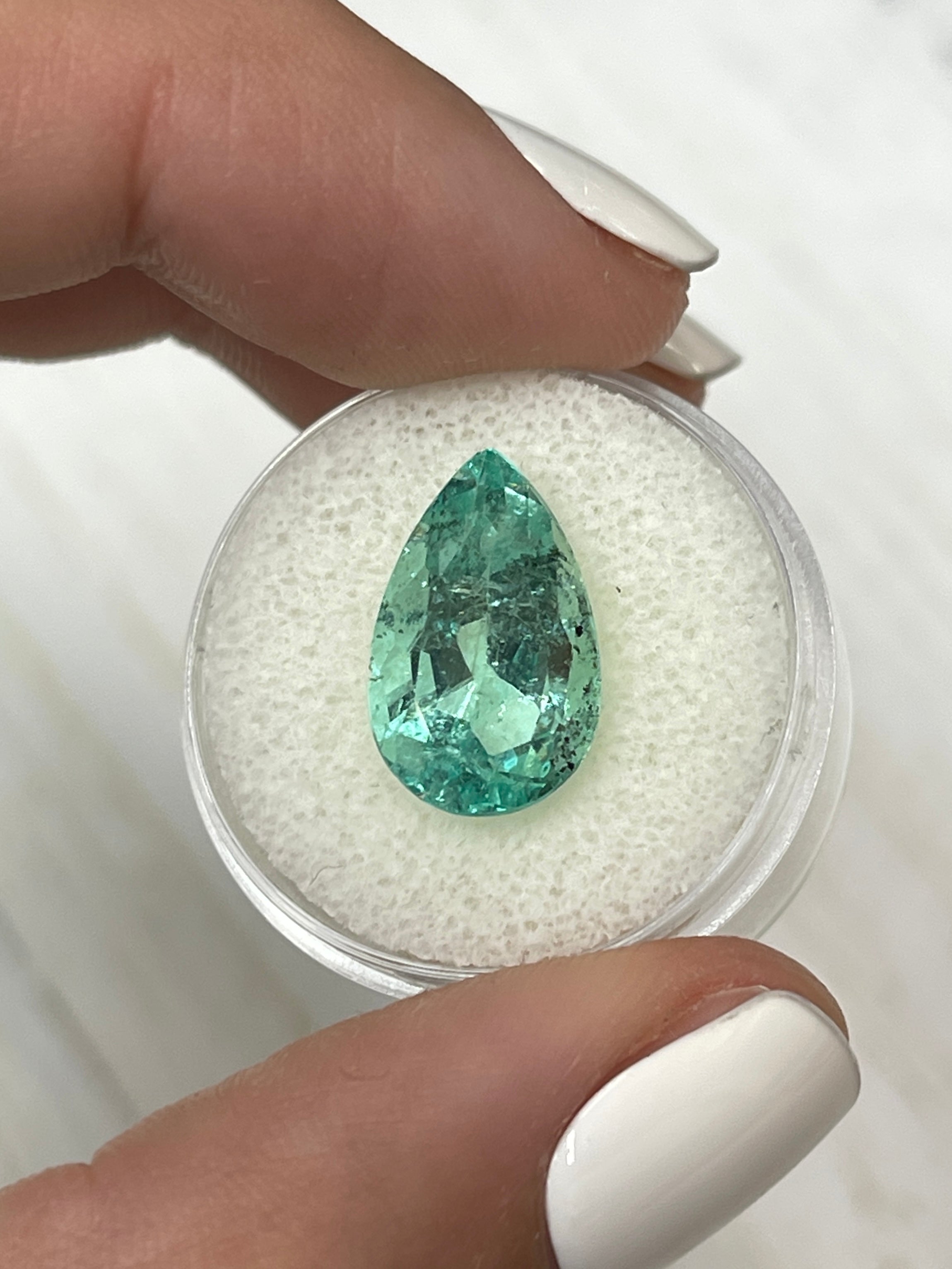 High-Quality 16x10mm Colombian Emerald - 6.41 Carat - Light Green with Authentic Natural Features