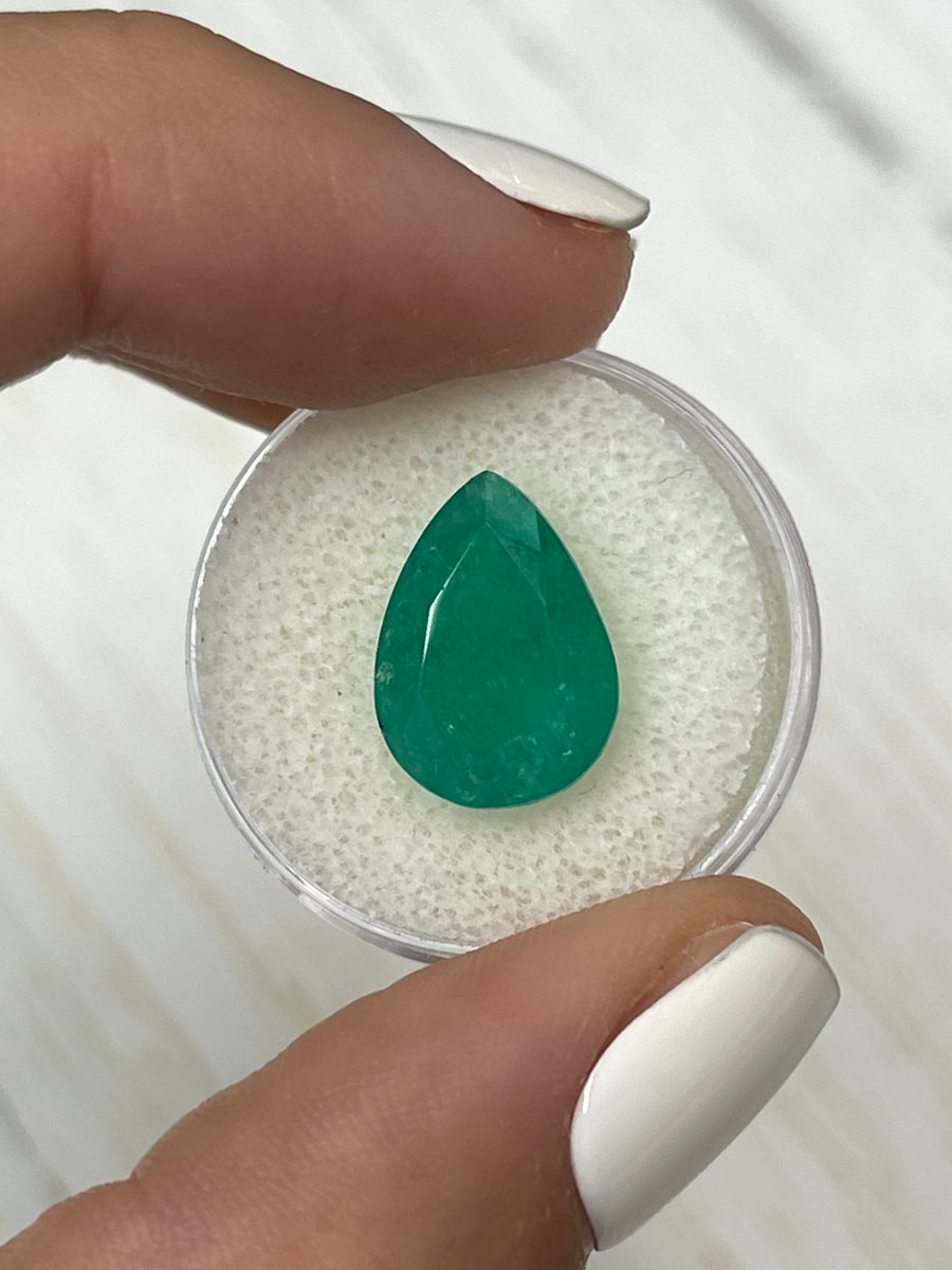 6.59 Carat Pear-Cut Colombian Emerald Originating in the Wild