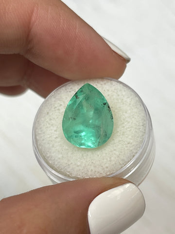 Large 7.90 Carat Pear-Cut Colombian Emerald Gemstone