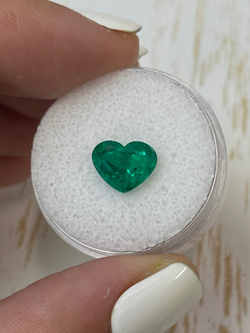 Heart-Shaped 2.07 Carat Colombian Emerald in Stunning 8x10 Vivid Muzo Green