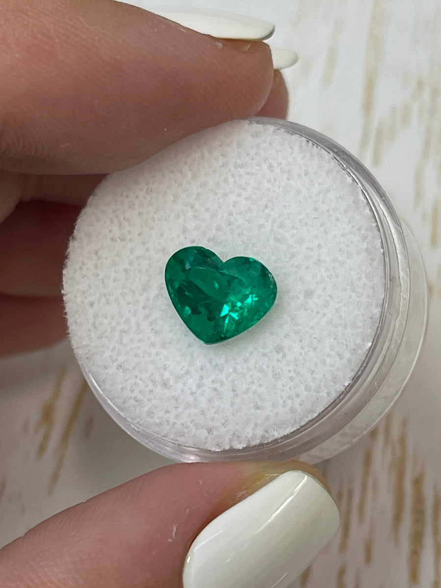 2.07 Carat Heart-Shaped Colombian Emerald - Brilliant 8x10 Vivid Muzo Green Hue