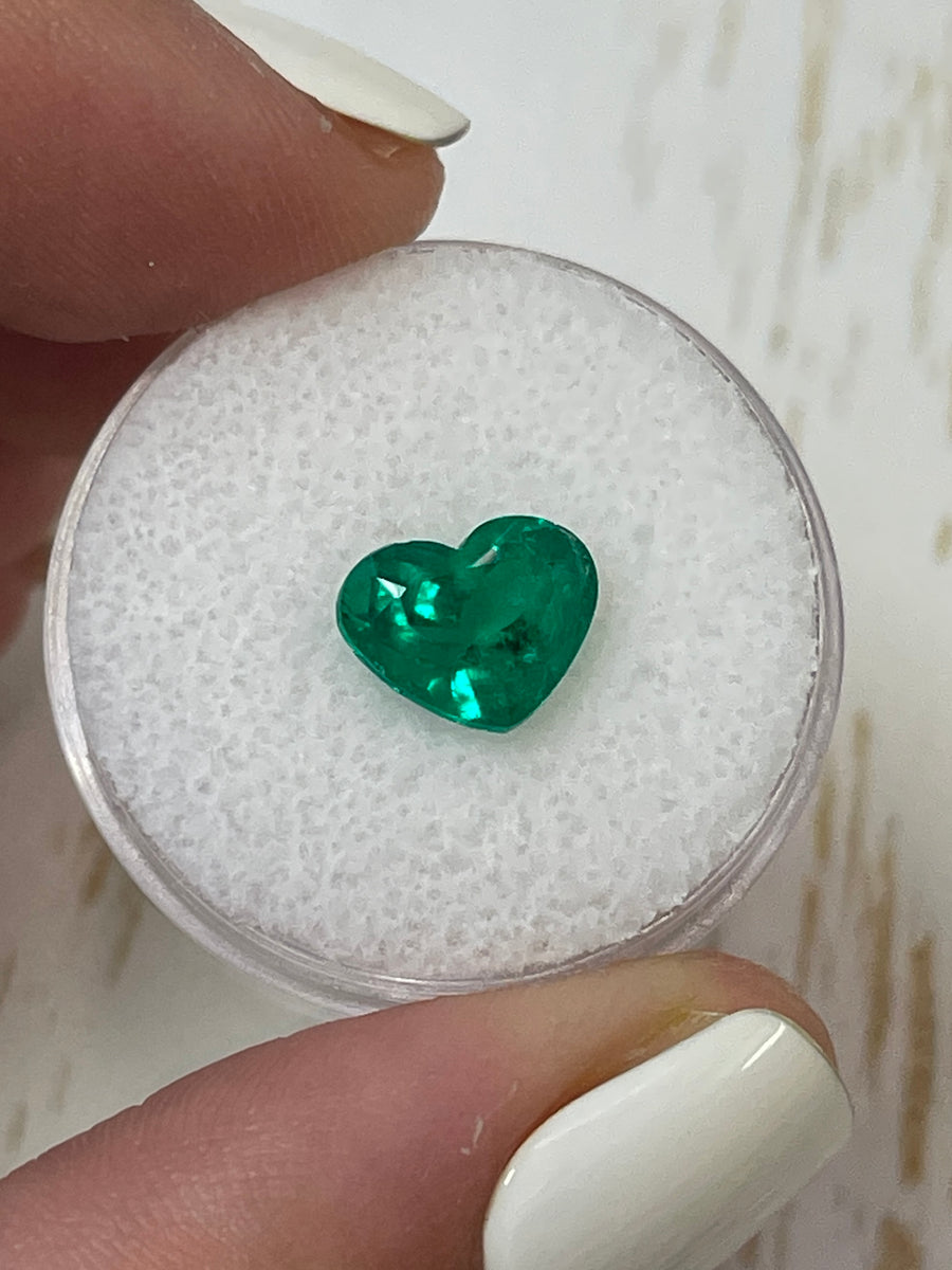 Heart-Shaped 2.07 Carat Colombian Emerald with Striking 8x10 Vivid Muzo Green Color