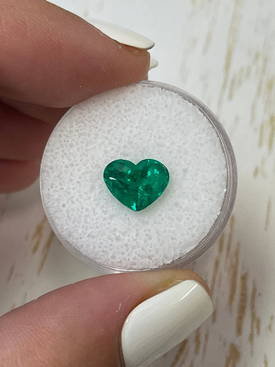 8x10 Vivid Muzo Green Natural Colombian Emerald - Exquisite Heart Cut 2.07 Carats