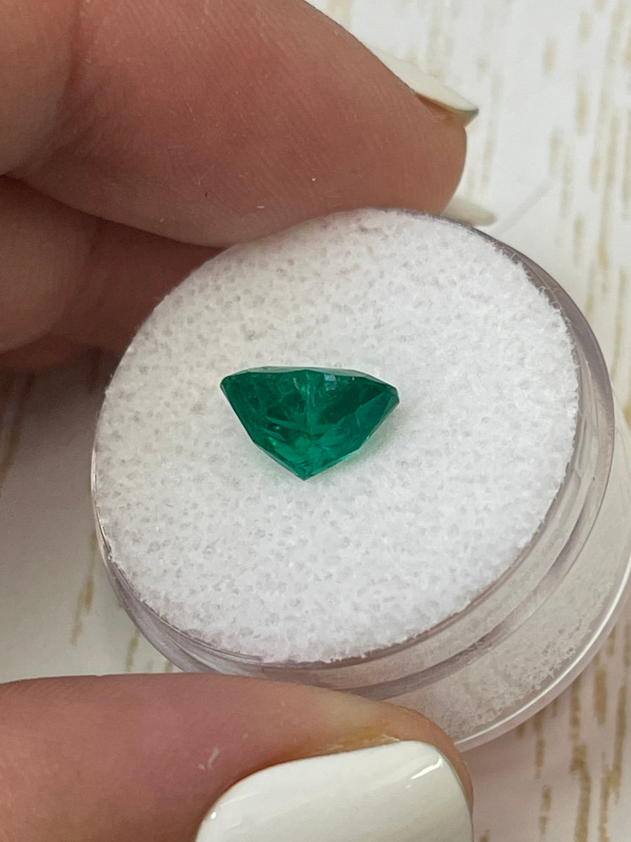 2.07 Carat Heart-Shaped Colombian Emerald - Rich Vivid Muzo Green in 8x10 Size