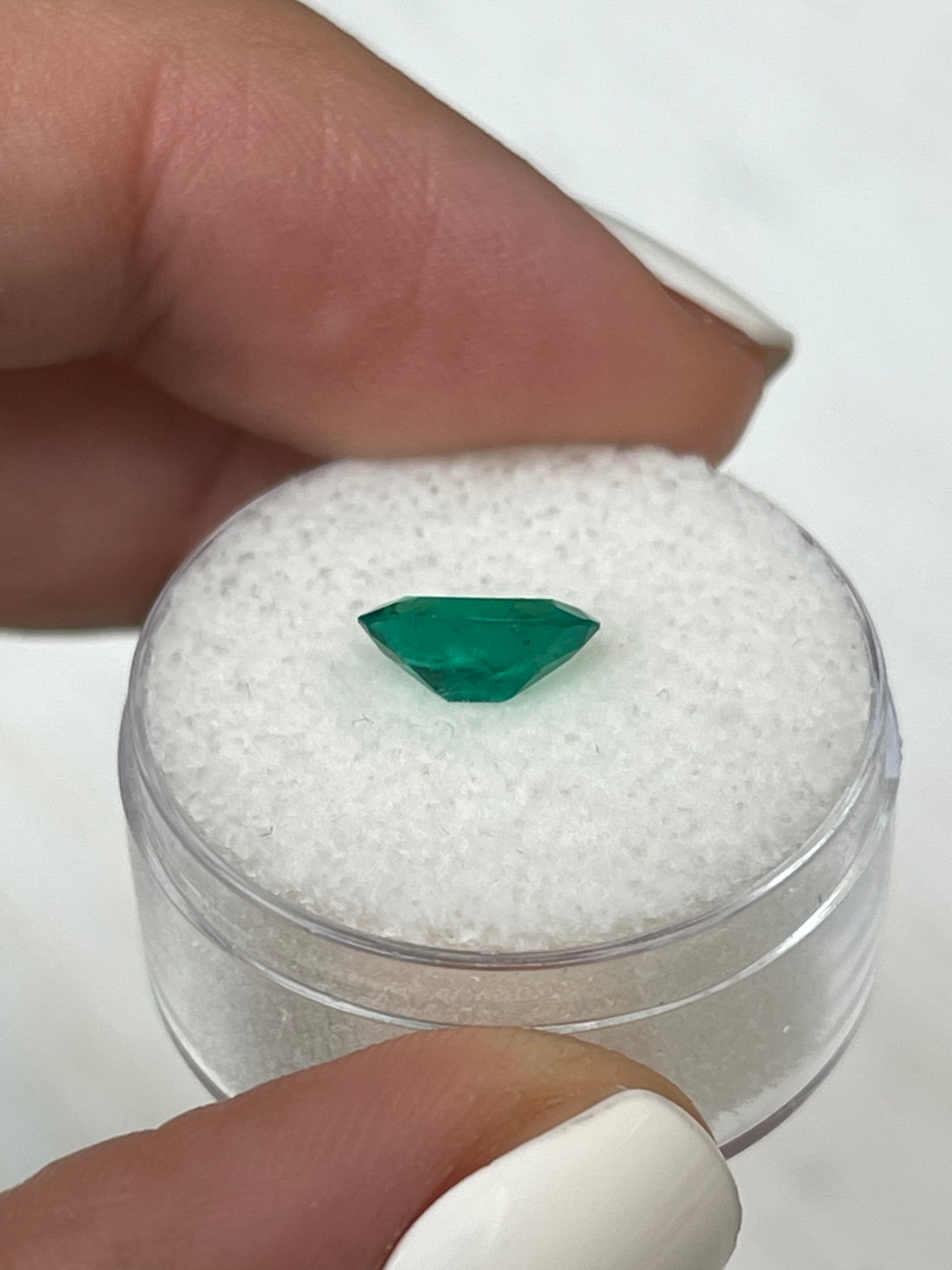 1.20 Carat GIA Certified 9x6 Elongated Dark Green Natural Loose Colombian Emerald-Oval Cut - JR Colombian Emeralds