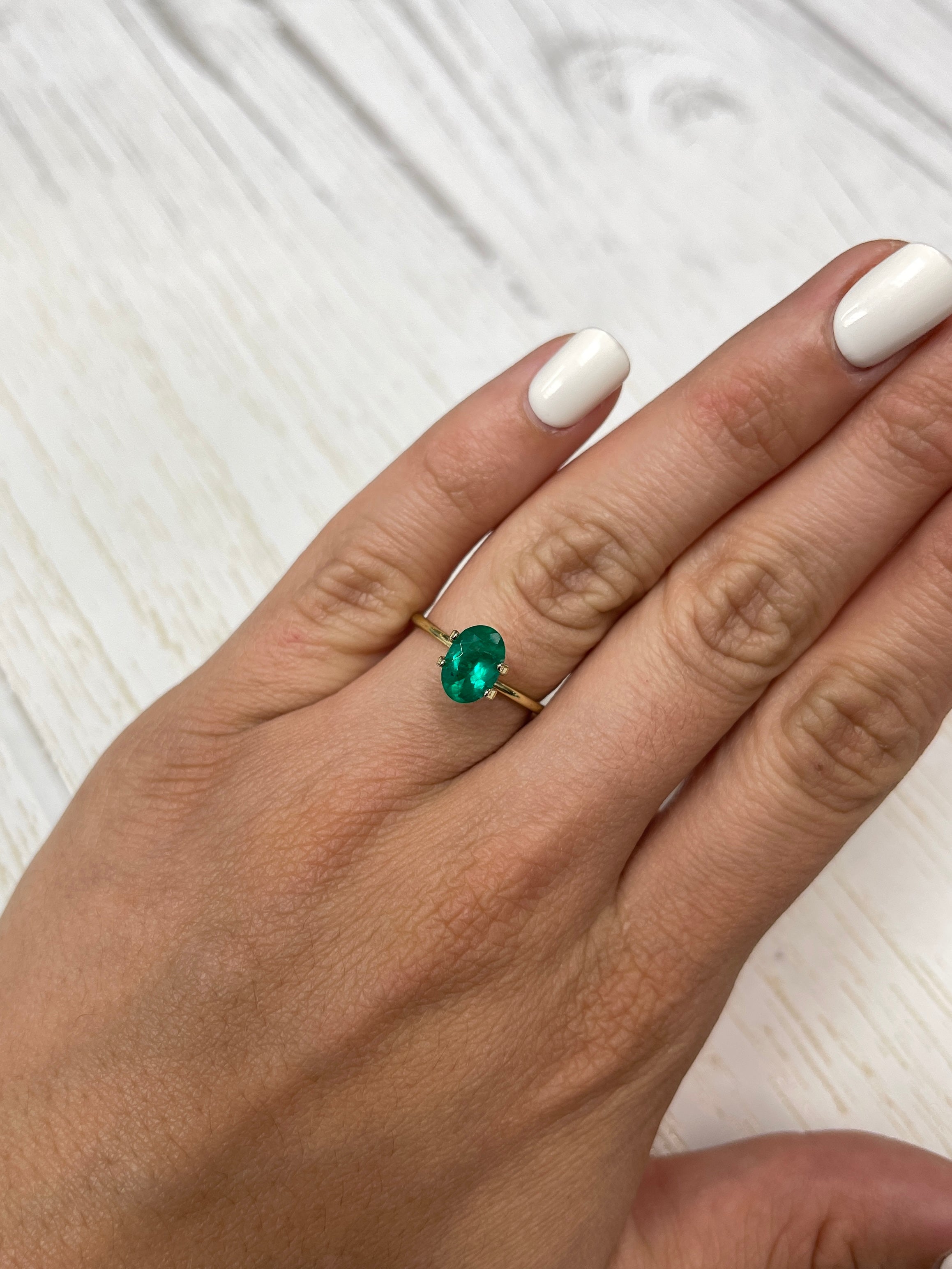 1.20 Carat GIA Certified 9x6 Elongated Dark Green Natural Loose Colombian Emerald-Oval Cut - JR Colombian Emeralds