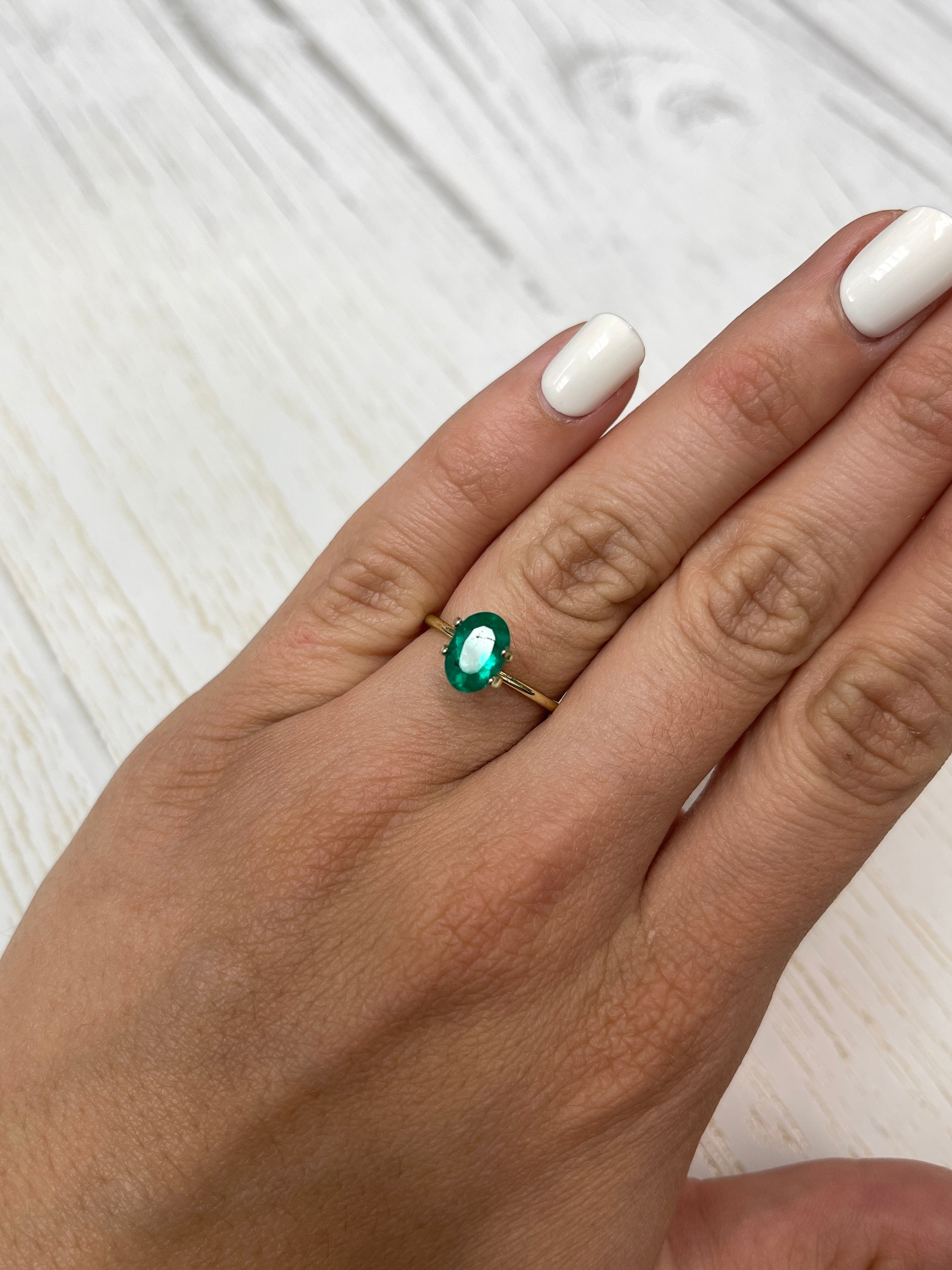 1.20 Carat GIA Certified 9x6 Elongated Dark Green Natural Loose Colombian Emerald-Oval Cut - JR Colombian Emeralds