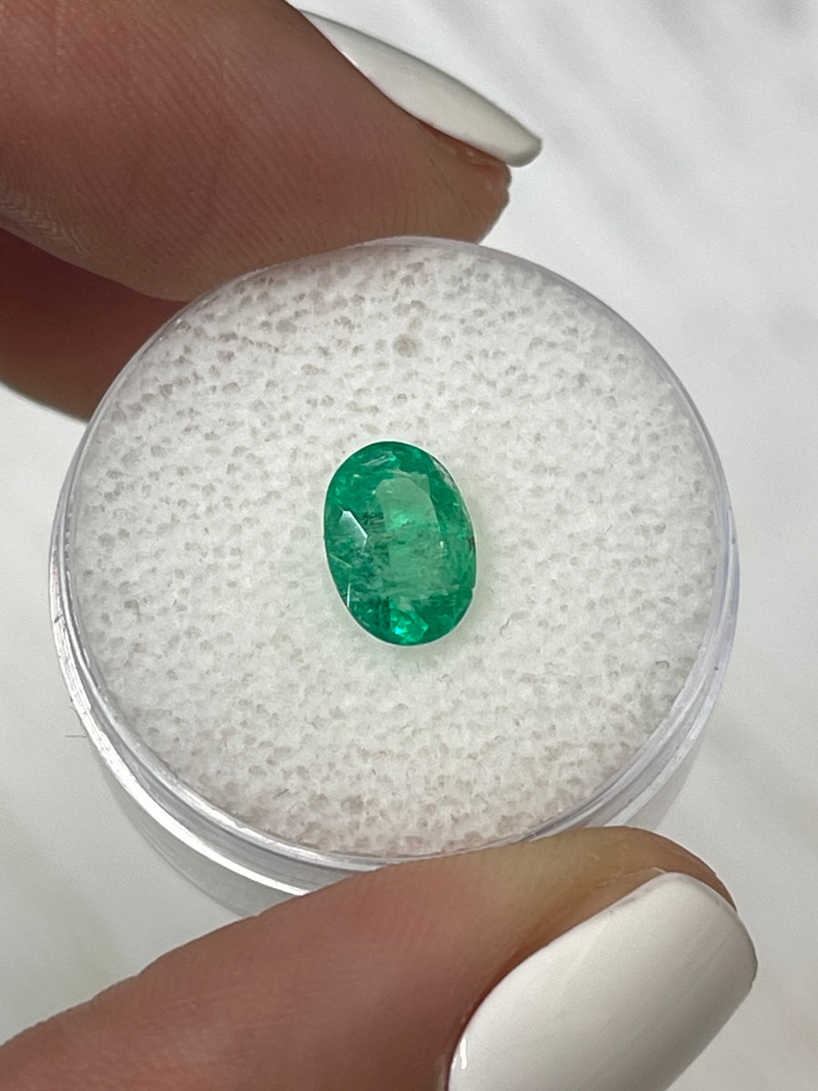 20-Carat Oval Colombian Emerald - Brilliant Natural Spring Green Hue