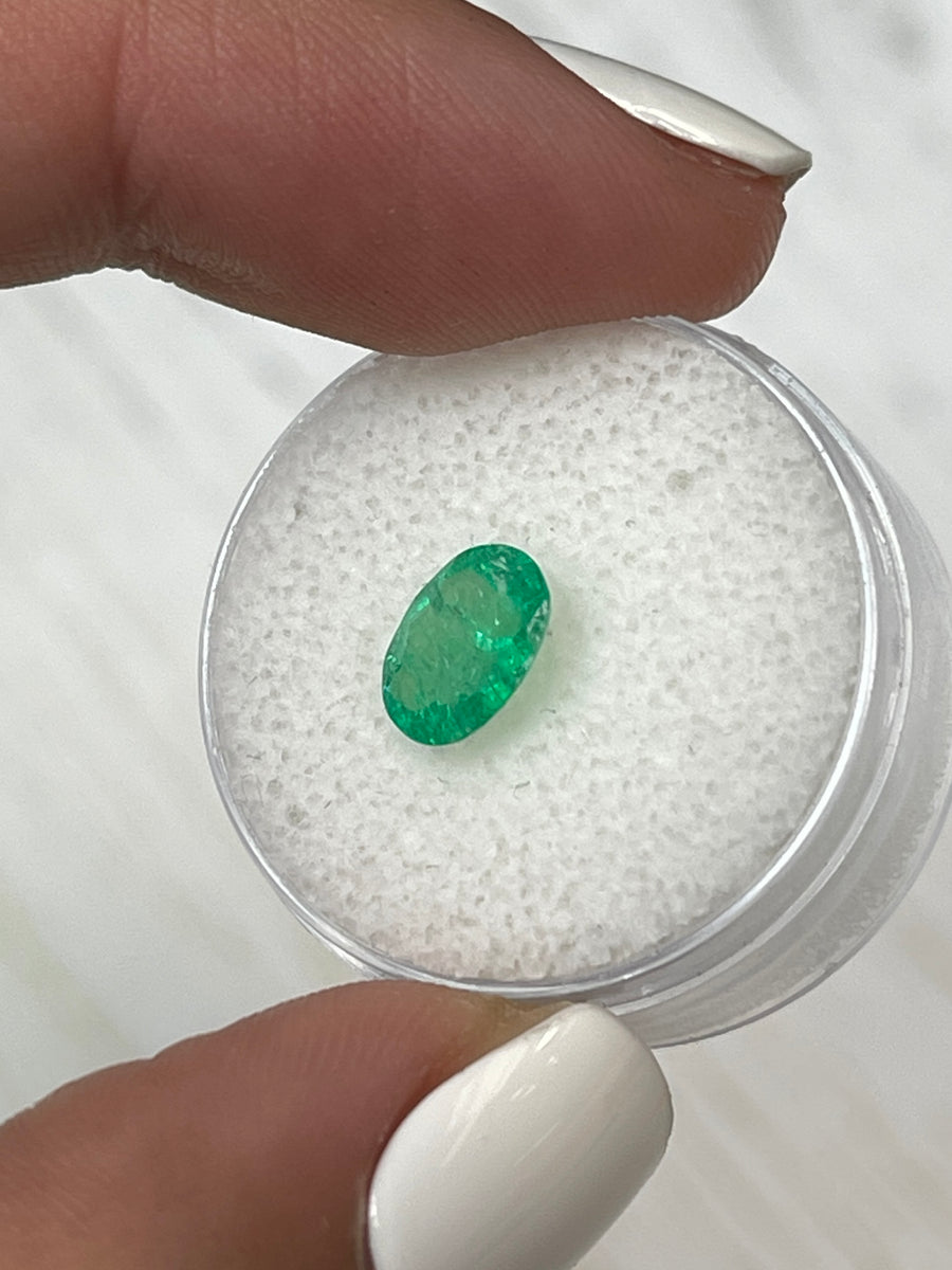 Oval-Shaped 20-Carat Colombian Emerald - Natural Spring Green Beauty