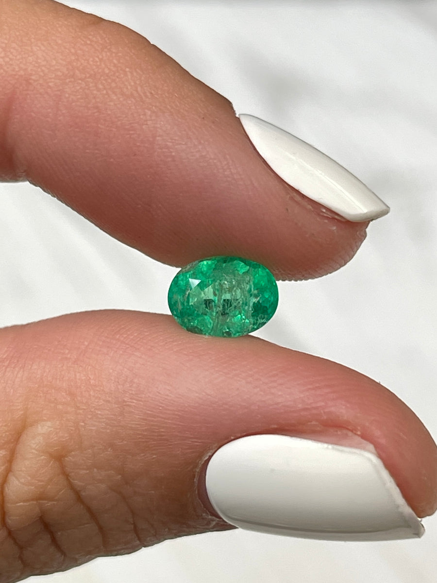20-Carat Colombian Emerald - Oval Faceted - Gorgeous Spring Green