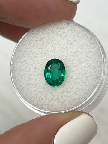 1.26 Carat 8x6 Fine Quality Green Natural Loose Zambian Emerald-Oval Cut