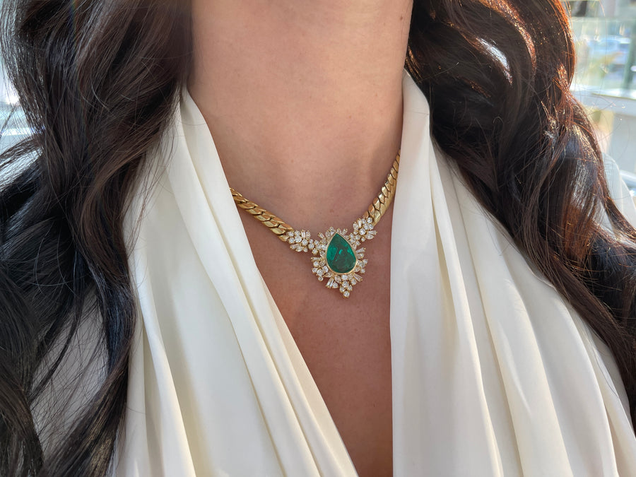 SWAROVSKI Millenia Gold-Tone Green Crystal Statement Necklace | Neiman  Marcus