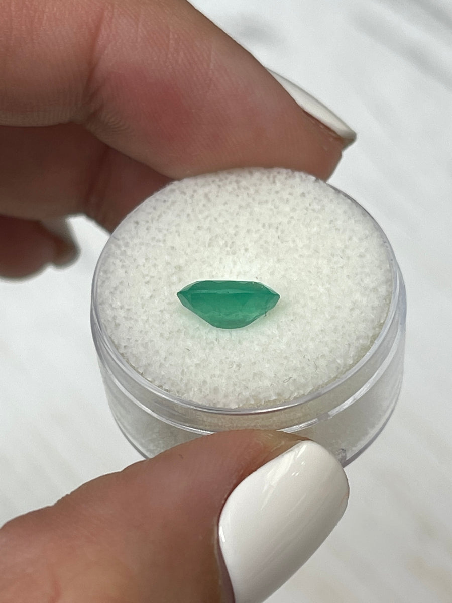 1.49 Carat Cloudy Medium Light Green Natural Loose Colombian Emerald-Oval Cut