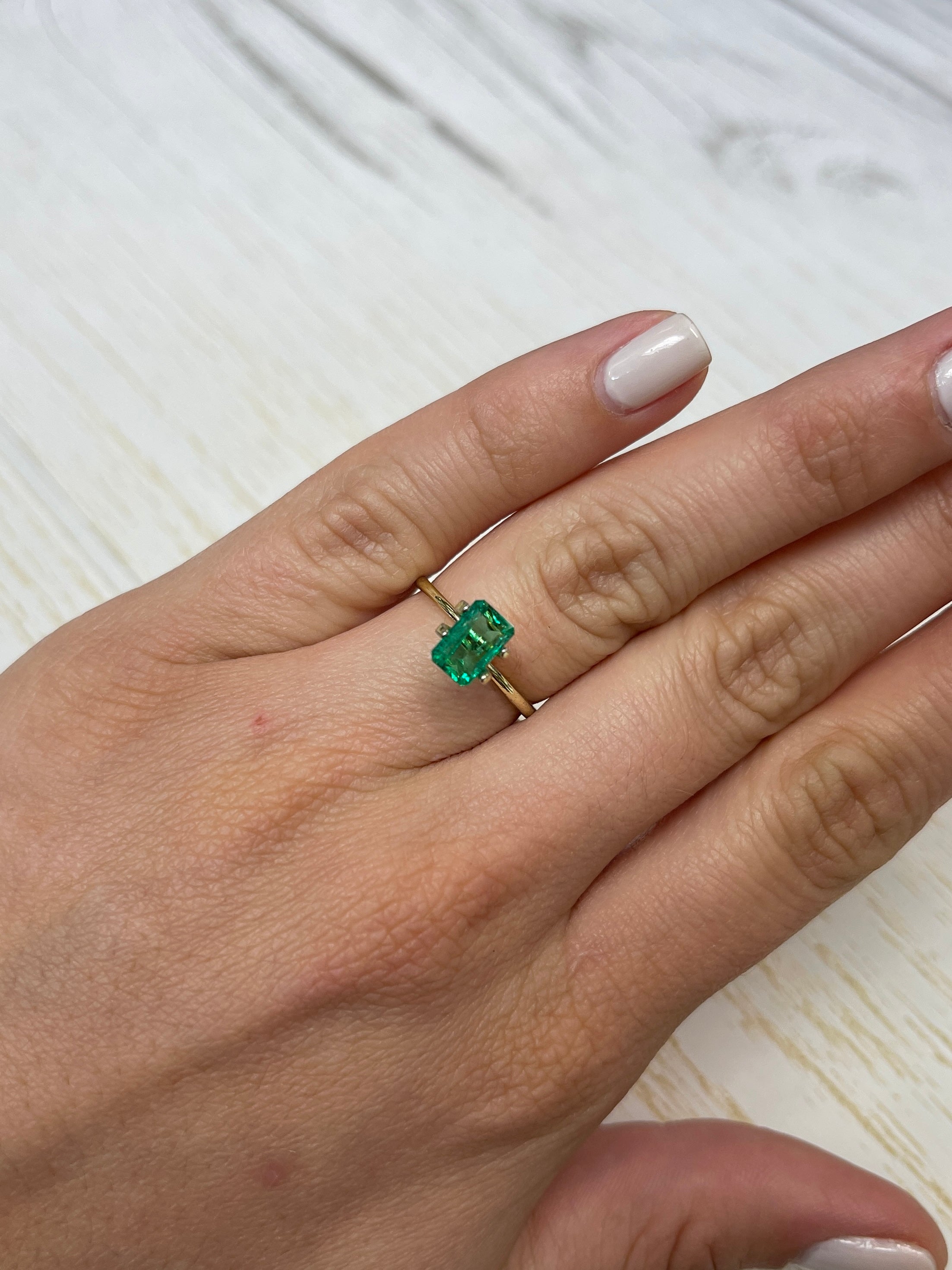 1.50 Carat Muzo Green Emerald - Colombian Origin, Emerald Cut