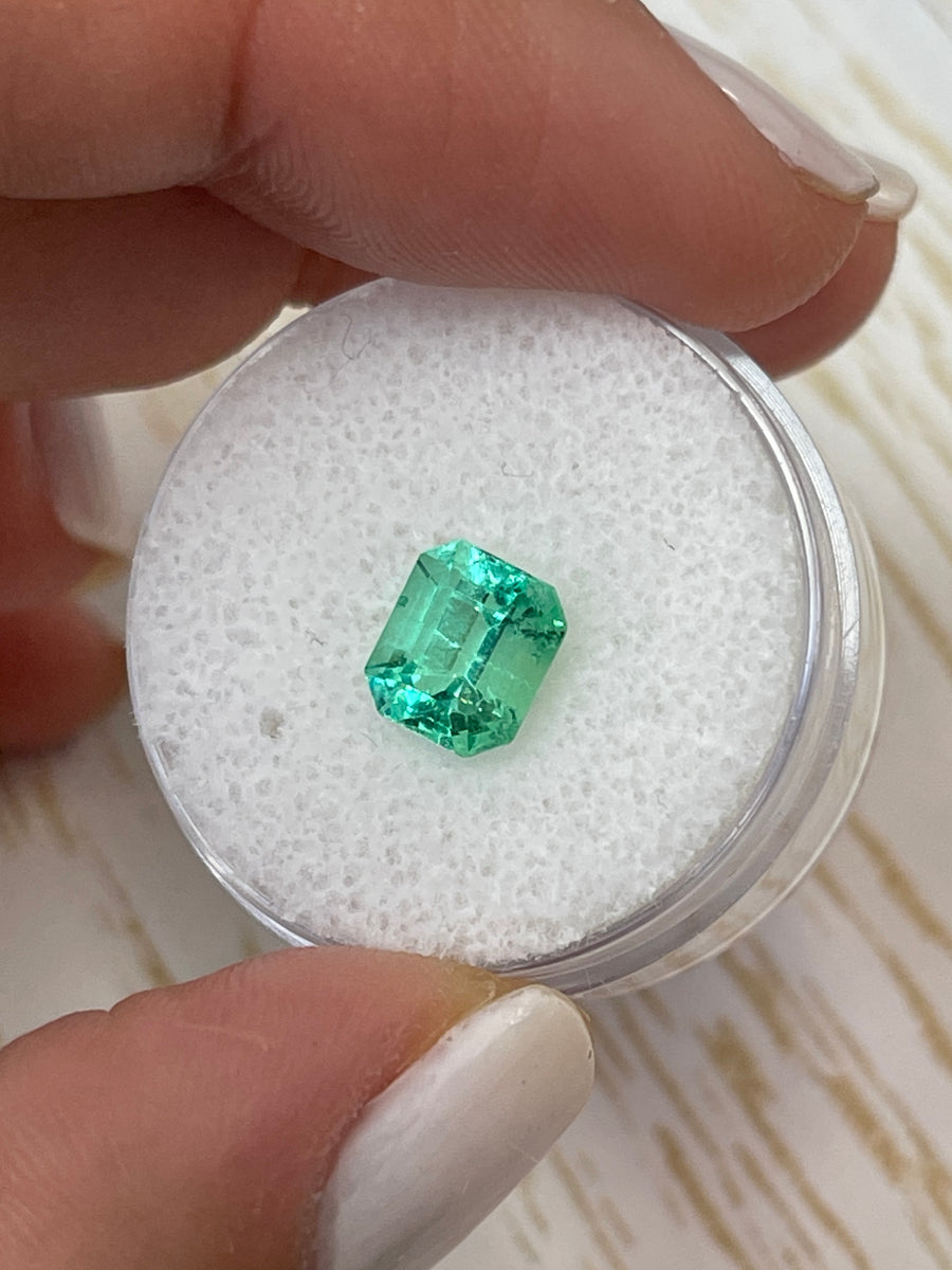 Colombian Emerald: 1.66 Carat Glowing Light Green (VS Clarity)