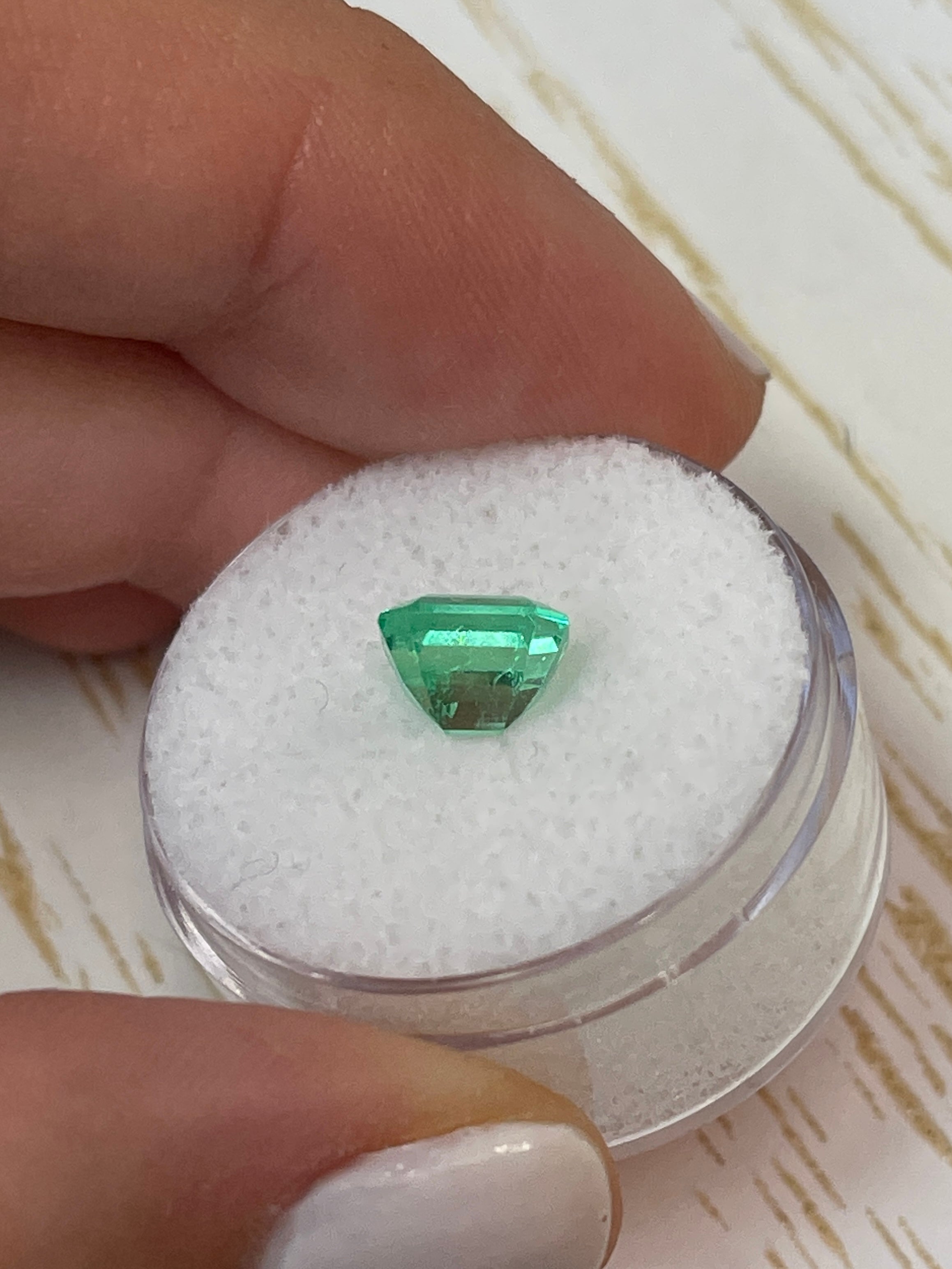 1.66 Carat Natural Colombian Emerald - Dazzling Light Green Hue