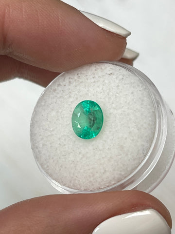 1.55 Carat Light Spring Green Natural Loose Colombian Emerald-Oval Cut