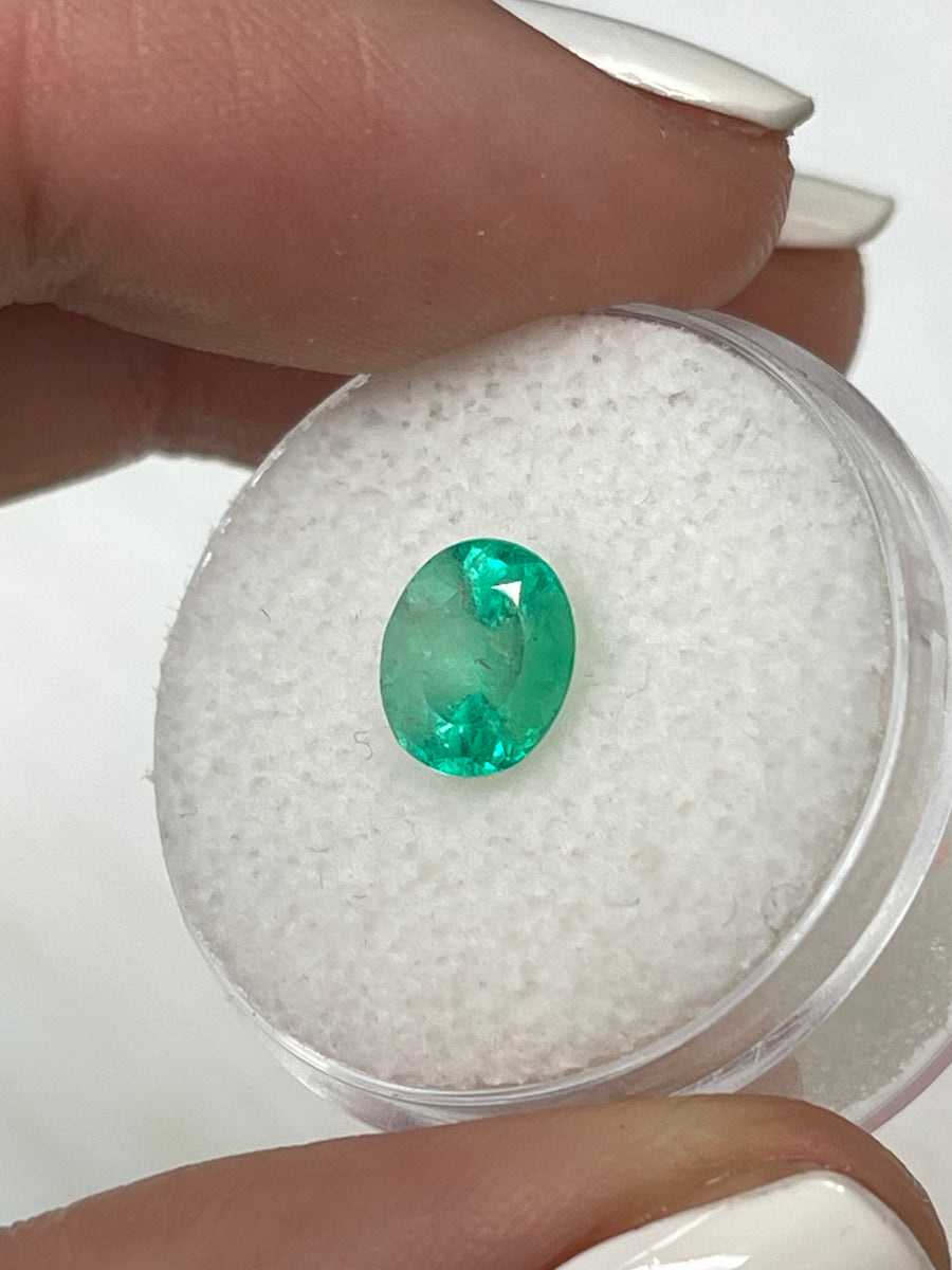 Natural Loose Colombian Emerald - Oval Shaped - 1.55 Carat