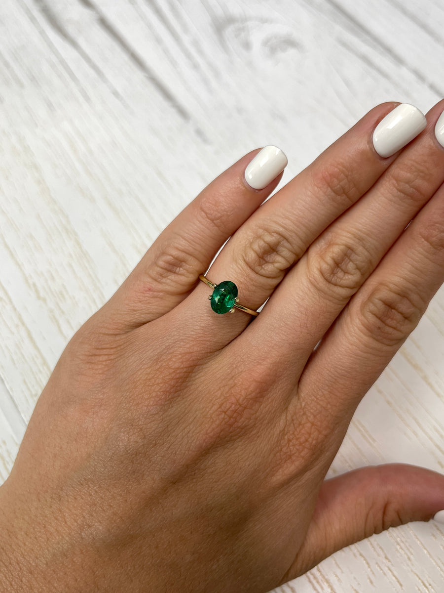 Oval Zambian Emerald - 1.55 Carat Loose Gemstone, Vibrant Green