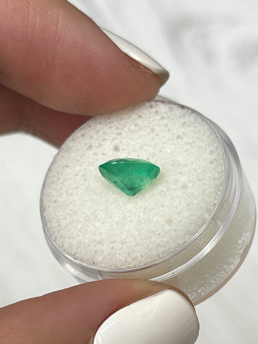 1.62 Carat Natural Colombian Emerald - Oval Cut Gem in Yellowish Green Shade