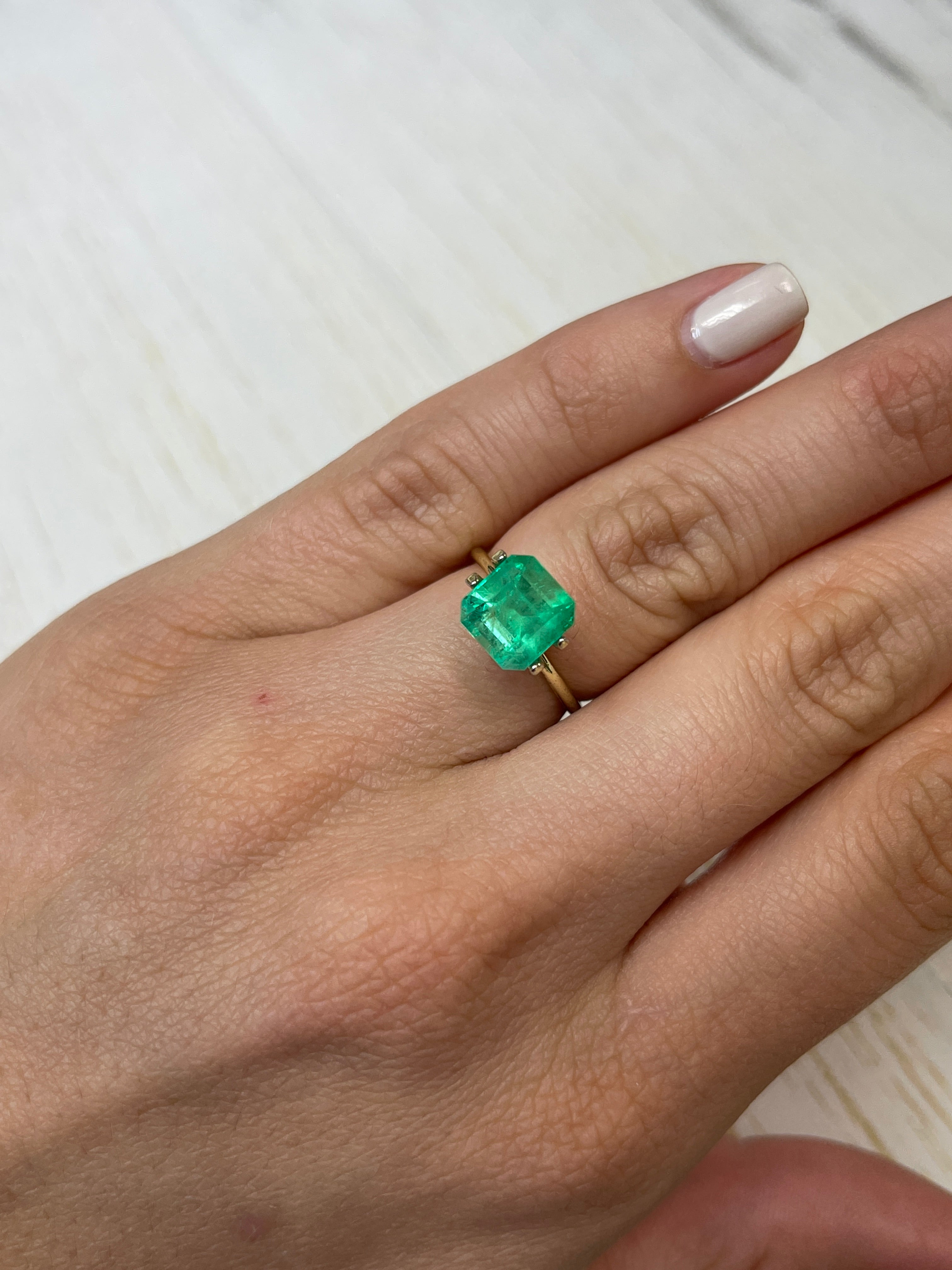 3.28 Carat 8.6x8.2 Spring Green Natural Loose Colombian Emerald-Asscher Cut - JR Colombian Emeralds