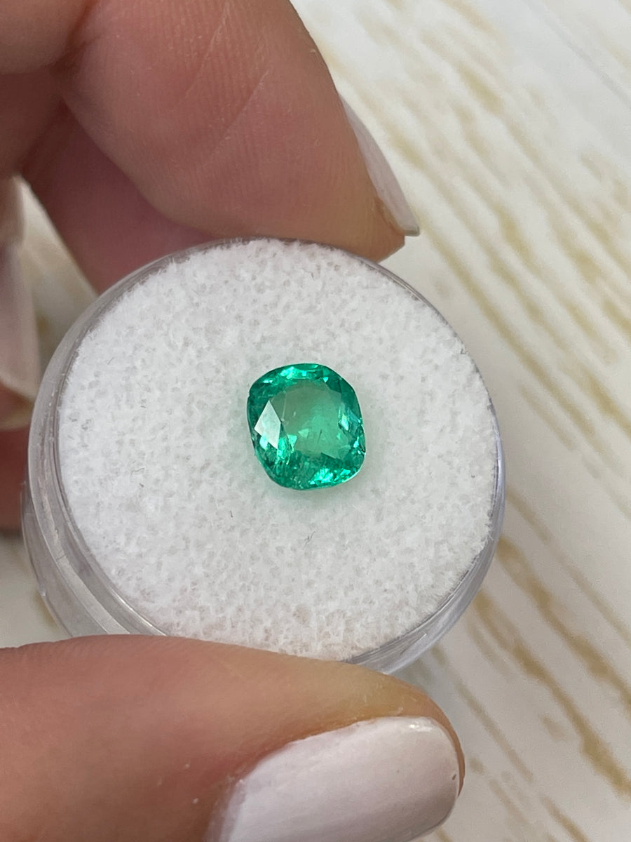 8x7 Loose Colombian Emerald - Brilliant 70 Carat Cushion-Cut Gem